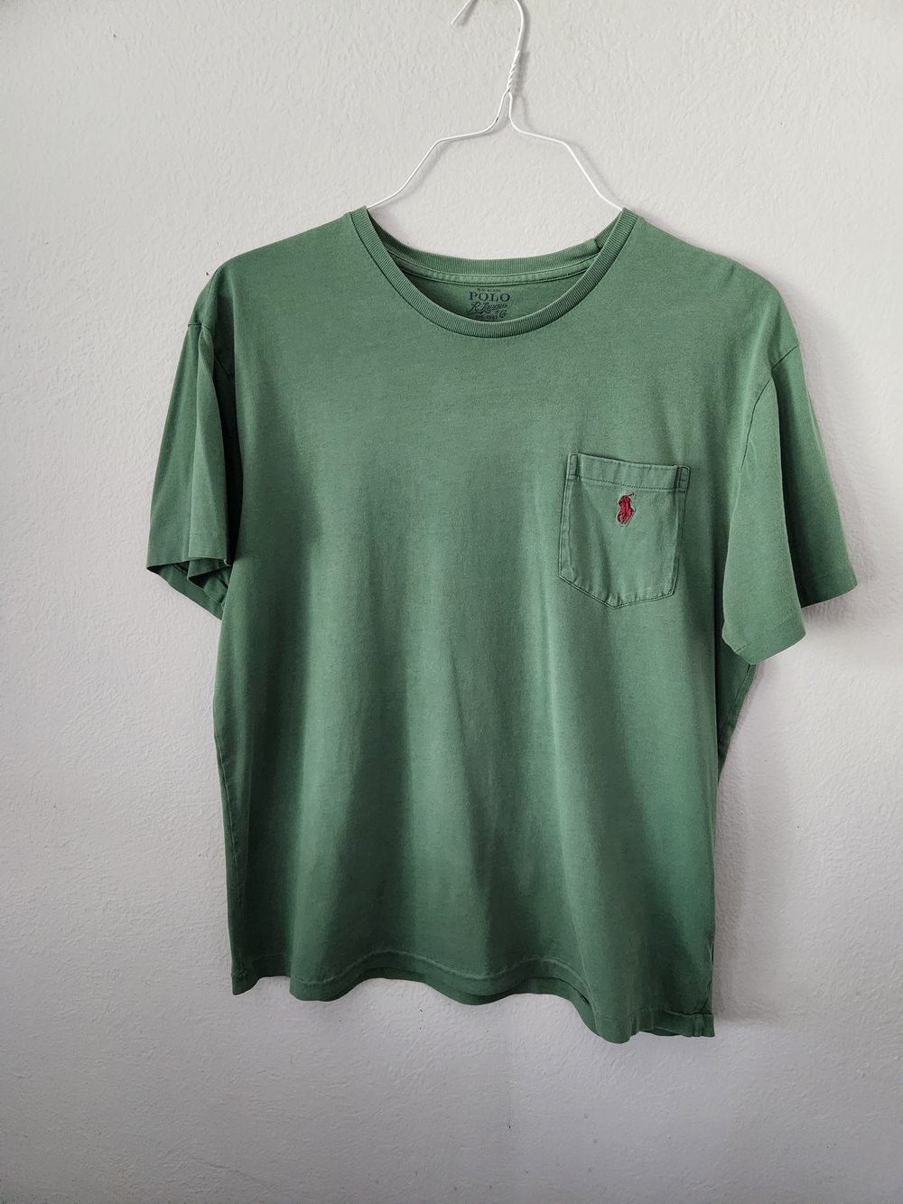 Polo by Ralph Lauren Olive Green Pocket Tee with Red Pony